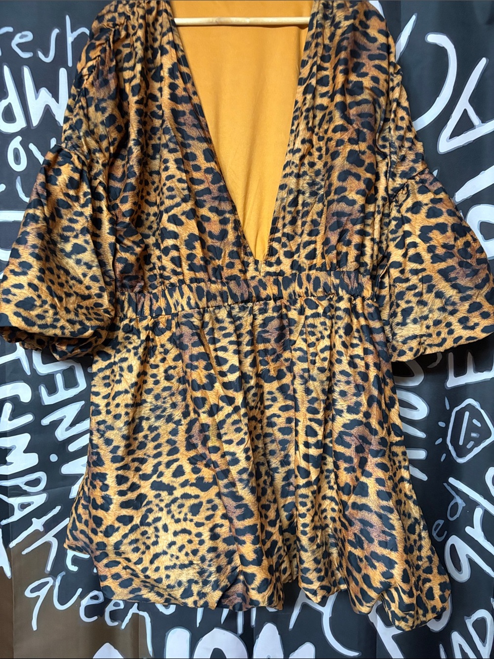PrettyLittleThing Leopard Print Mini Dress - Gold & Black